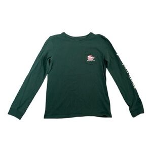 Vineyard Vines Boys Long-Sleeve Christmas Santa Whale Pocket Tee